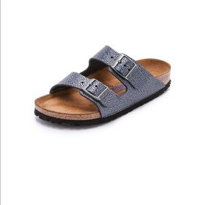 Birkenstock Metallic Asphalt Pebbles Arizona Sandals Size EU 39